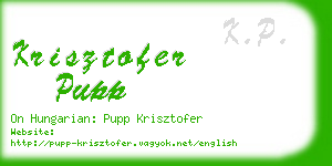 krisztofer pupp business card